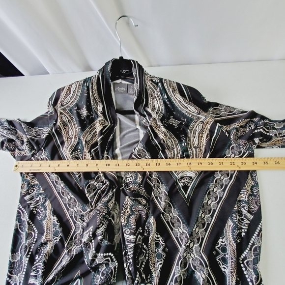 Chico's Travelers Open Front Cardigan Size 3 US 16/18 (XL) Abstract Print Artsy - Picture 6 of 10